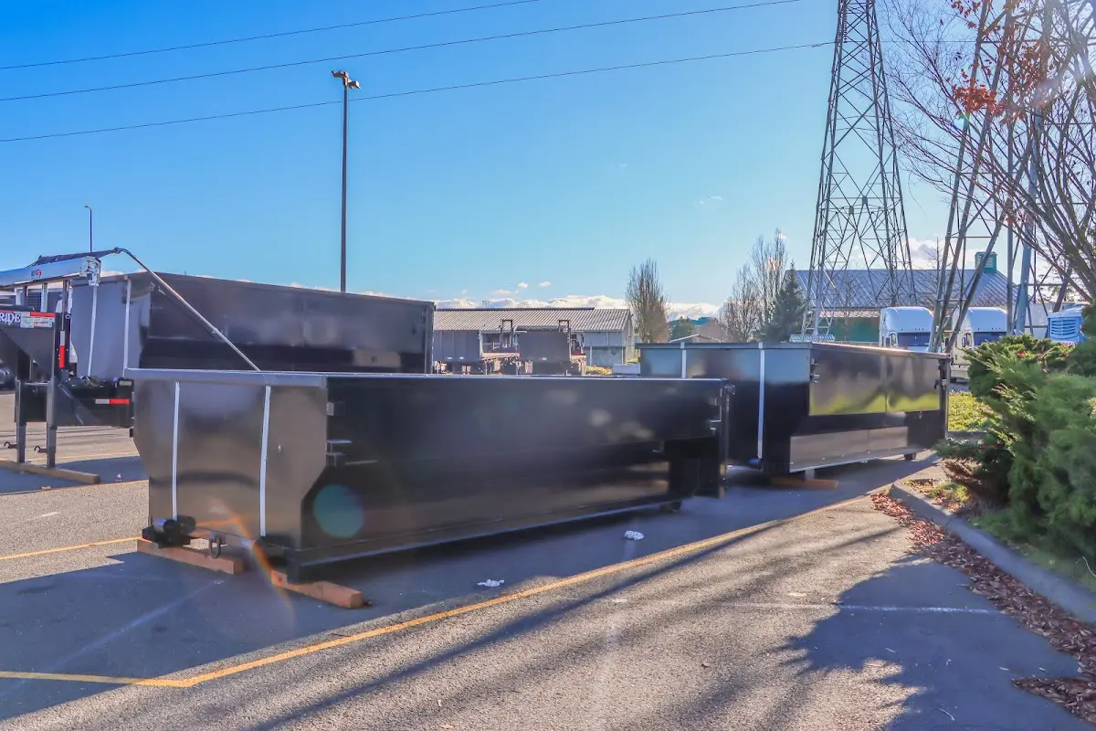 Roll-off dumpster ready for waste disposal at job site for Roofing Dumpster Rental in Hernando